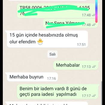 Lamia Giyim Geciken İade Süresi