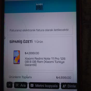 E-ticaret Marka Taklidiyle Dolandırıcılık A101 Market Online Satışı Cep Telefonu