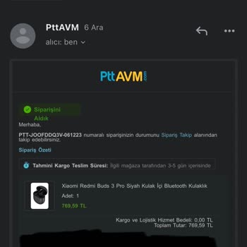 PttAVM Siparişin Teslim Edilmemesi
