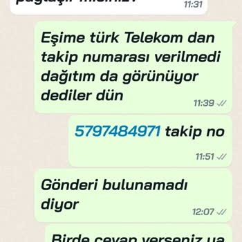 AGT Kurye (aynigunteslim.com) Türk Telekom Modemin Gelmemesi Ve WhatsApp Tan Cevap Verilmemesi