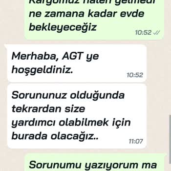 AGT Kurye (aynigunteslim.com) Türk Telekom Modemin Gelmemesi Ve WhatsApp Tan Cevap Verilmemesi