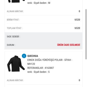 Decathlon İadem Ulaşmamış Gözüküyor