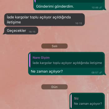 Nare Giyim Yanlış Ürün+ Para İadesi