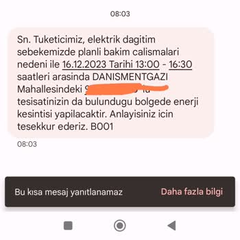 Vangölü Elektrik Dağıtım A. Ş. (VEDAŞ) Elektrik Kesintisi