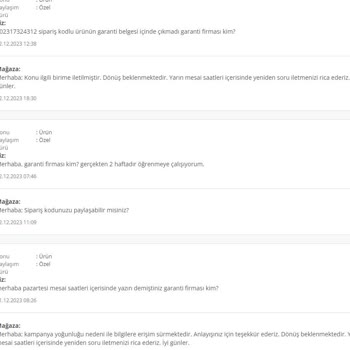 N11 Roborock Robot Süpürge Garanti Belgesi/Firması Hk. Bilgi Vermiyor