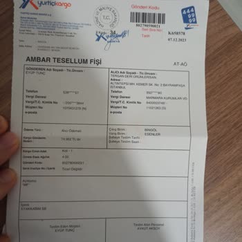 Tergan Deri İade Ücreti Verilmedi