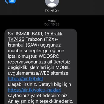 Bilet Dükkanı Uçak İptali Üzerine İşlem Ücreti İstenmesi