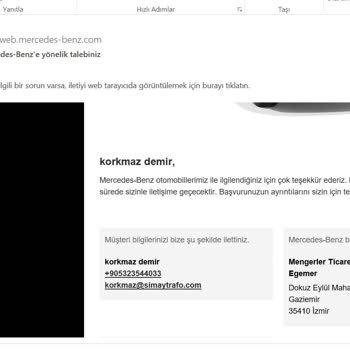 Mercedes Türkiye Para İadesi Yapmıyor