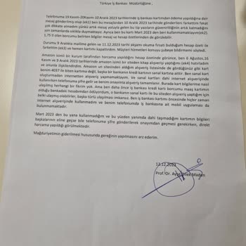Amazon Is Bankası Kredi Kartımdan Bilgim Dışında Yapılan Harcama İtirazı