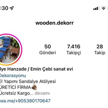 Atölye Hanzade (Instagram: Wooden. Dekorr) Ücreti Ödenen Koltuğun Gönderilmemesi