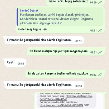 Sendeo Ürün Teslimi Gecikti