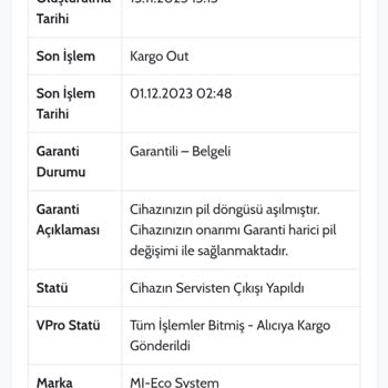 Ouno Service Kargo Takip Numarası Gönderilmedi