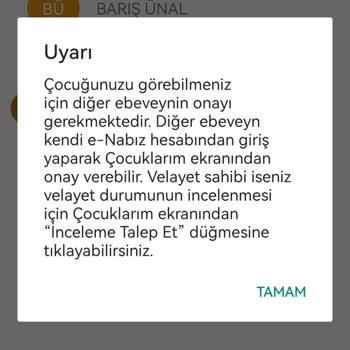 E Nabız Çocukların Sayfasının Görünmemesi