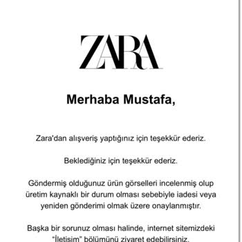 Zara Para İadesi Veya Değişim Seçeneği