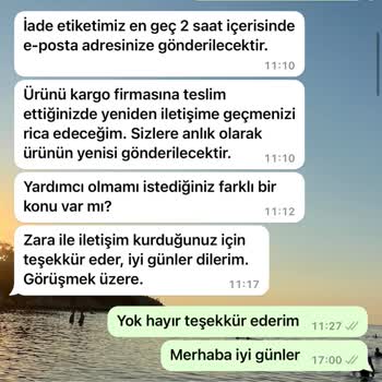 Zara Para İadesi Veya Değişim Seçeneği
