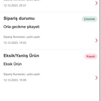 Yemeksepeti Eksik Ürün İade