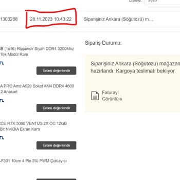 Vatan Bilgisayar Siparişleri Teslim Etmiyor