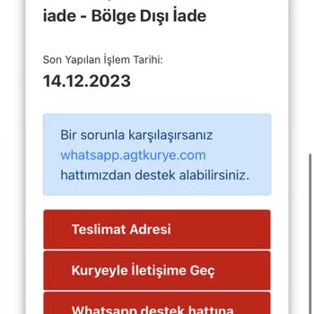 AGT Kurye Adrese Gelmeden Ürünü İadeye Göndermiş