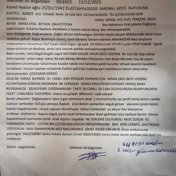 Winsa PVC Müşteri Şikayeti