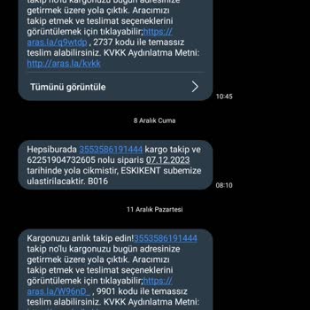 Aras Kargo Kargo Teslimatı Sıkıntısı