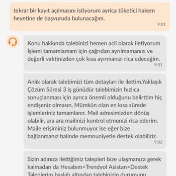 Trendyol Firması Fatura Talebimi Karşılamadı