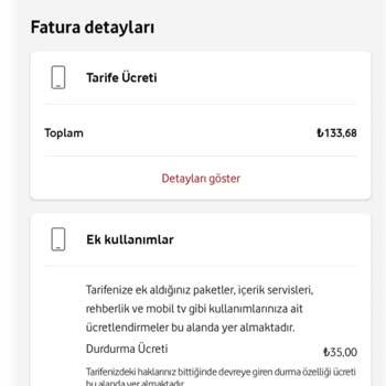 Vodafone Bilgim Harici Vodafone İnternet Aşım Ücreti