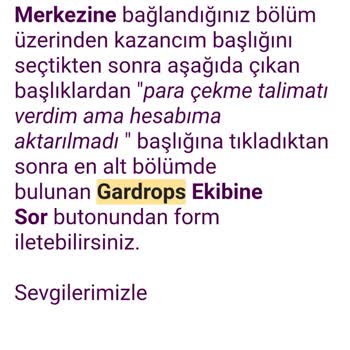 Gardrops Paramı Yatırmadı IBAN Hesabım Yanlış Olmamasına Rağmen