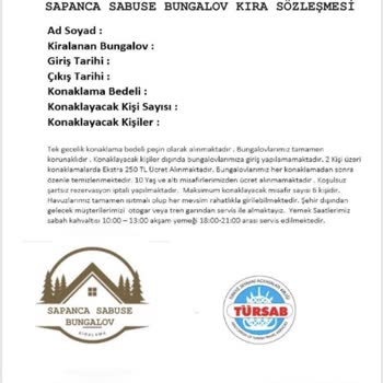 Sapanca Sabuse Bungalov Tatil Rezervasyonu Hüsranı