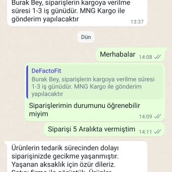 DeFactoFIT DeFacto Fit İptal Etmiyor Kargoya Da Vermiyor
