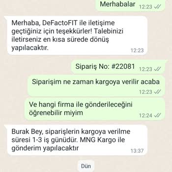 DeFactoFIT DeFacto Fit İptal Etmiyor Kargoya Da Vermiyor