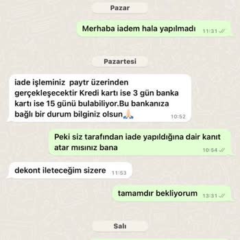 Biezy Butik İptal Edilen Siparişin İadesi Sağlanmaması