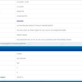 Kimya Sepetim Alıcıya Kargo Ücreti Yansıtılması