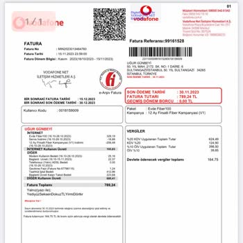 Vodafone Net Taahhüt Bedeli Ödemesi