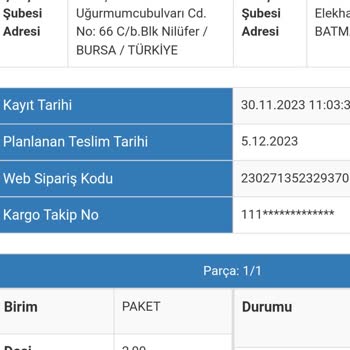 Batman Sürat Kargo Elekhan Şubesi Kargoya Teslim Etmiyor