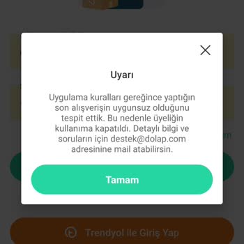 Dolap.com Hesabı Kapayıp Cevap Vermiyor