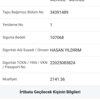 DASK (Doğal Afet Sigortaları Kurumu) Poliçe Miktarının Yatmaması