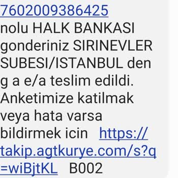 AGT Kurye (aynigunteslim.com) Kayıp Kart Ve Yanıltıcı Teslimat Bilgileri