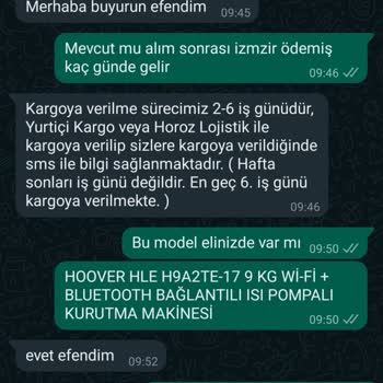 Arya Gross İnternet Sitesinden Satın Alınan Kurutma Makinesinde Yaşanan Teslimat Sorunları