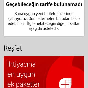 Vodafone Faturalı Tarife Yok