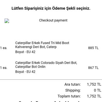 Caterpillarayakkabi.com Adresinden Gelen Sahte Ürün
