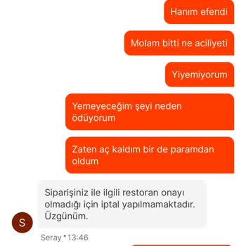 Migros Yemek Ücret İadem Yapılmadı