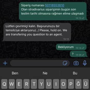 Stradivarius Teslimat Gecikmesi Ve İletişim Sorunu!