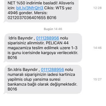 Watsons Hizmet Yetersizliği İptal Edilen Ürün