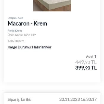 Yataş Bedding Gönderilmeyen Ürün