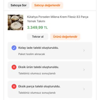 Hepsiburada Temin Edilemeyen Kırık Tabak