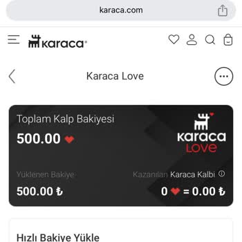 Karaca Züccaciye Karaca Love Yüklediğim Parayı Geri İade Etmiyor