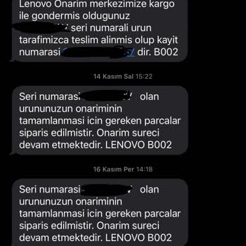 Lenovo Bilgisayar Bilgisayarımı 3 Kez Servise Göndermeme Rağmen Düzeltilmedi.