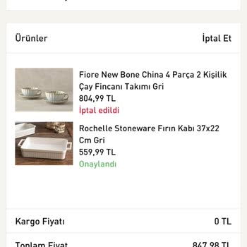 English Home Siparişiniz Alındı - 3gün Sonra - Siparişiniz İptal Edildi