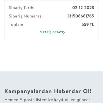 Vivense Sipariş Tarafıma Ulaştırılmadi