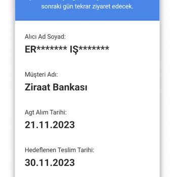 AGT Kurye (aynigunteslim.com) Kartım Kuryede Kayboldu!